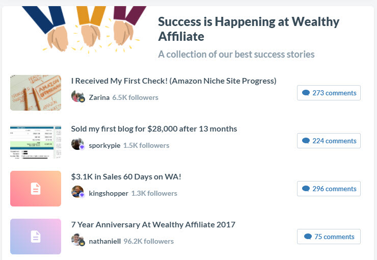 Wealthy Affiliate Review - Success at WA