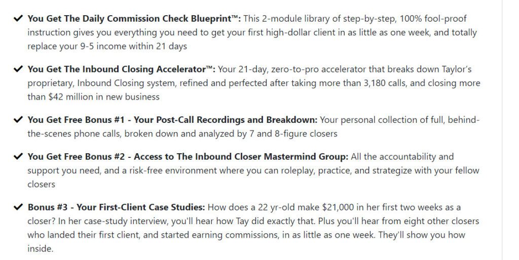 Inbound Closer review - what you get