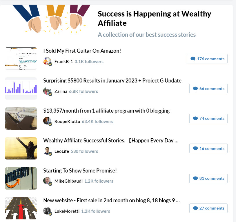 home page - success at WA