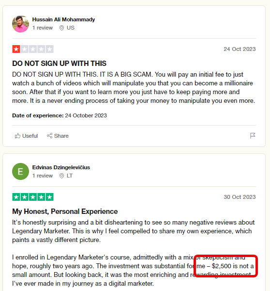 Legendary Marketer Review - Trustpilot reviews