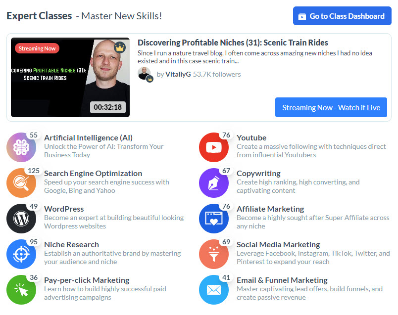 wealthy affiliate master training